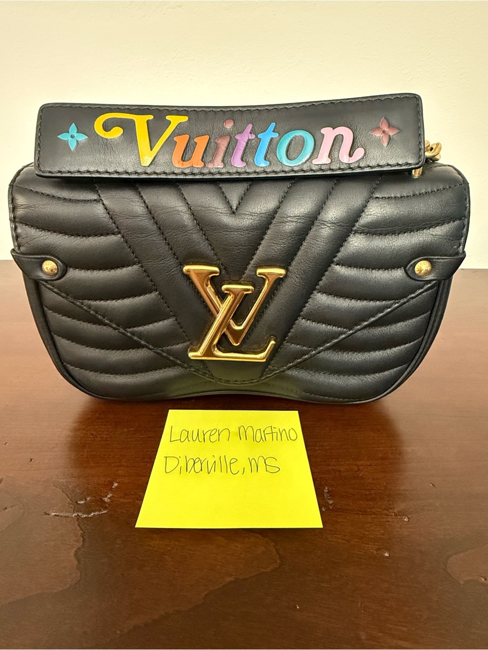 Louis Vuitton Black Quilted New Wave Crossbody with Multicolor Strap